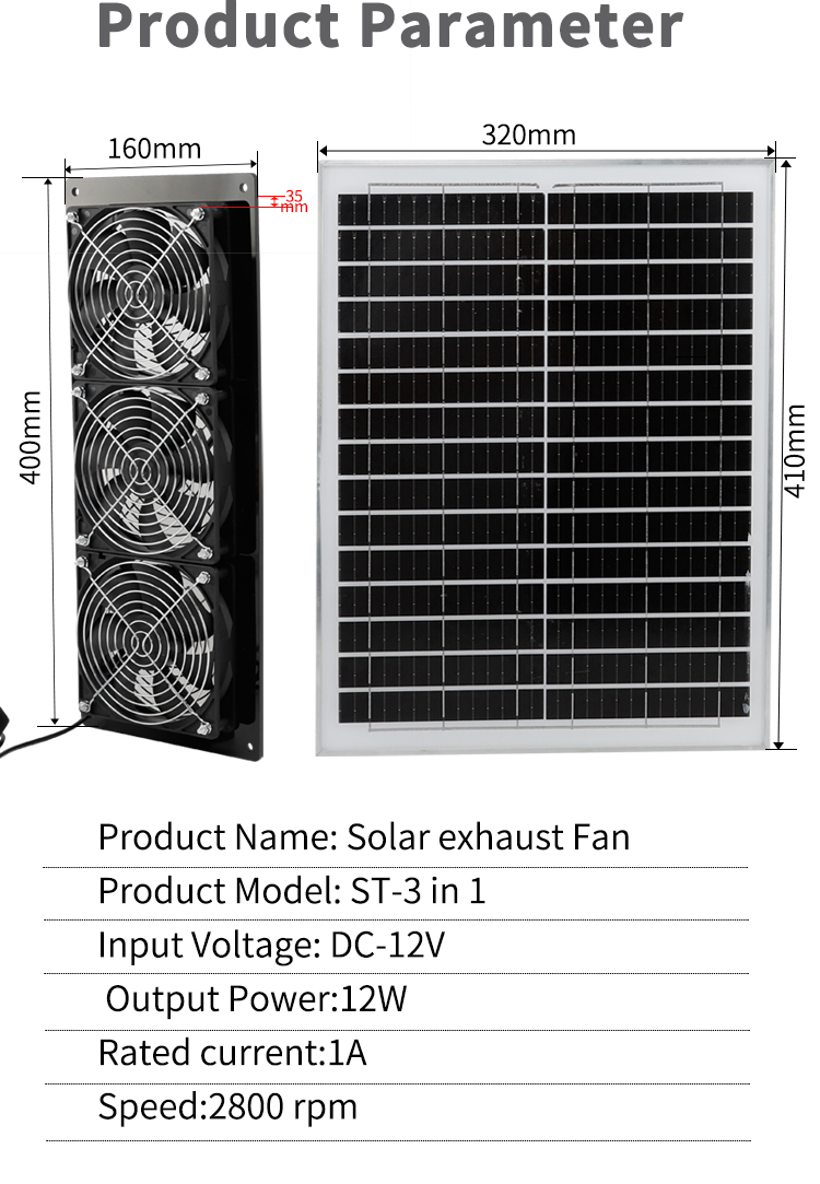 ST-3 dans 1 ventilateur d'&eacute;chappement solaire (6)