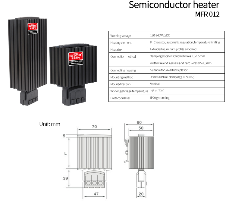 Table des param&egrave;tres MFR 012