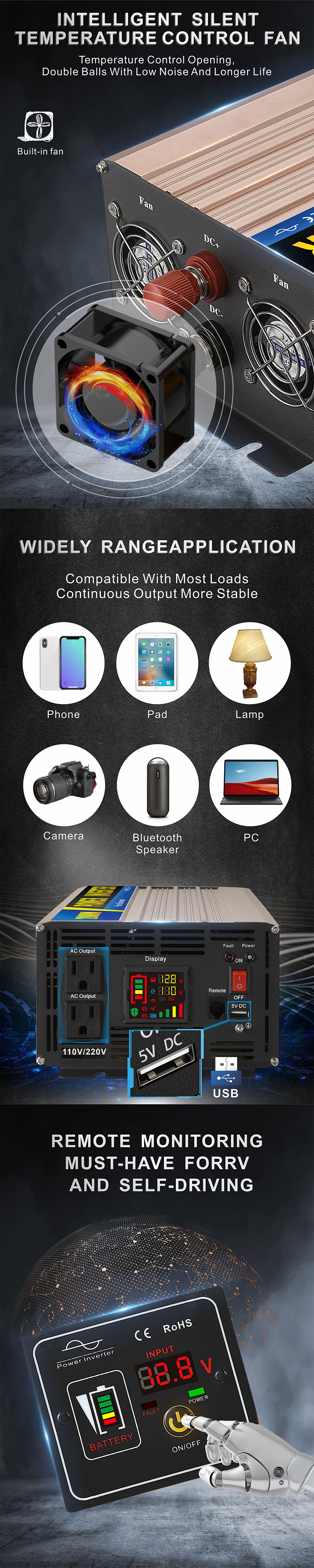 中性款 2000W 玫瑰金 逆 变器 详情 页 2