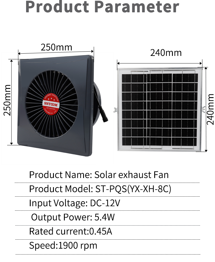 ventilateur d'&eacute;chappement solaire