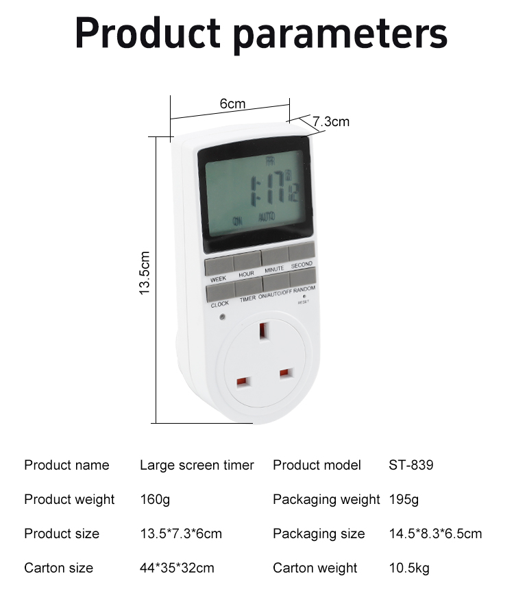 ST-839 Timer &agrave; grand &eacute;cran